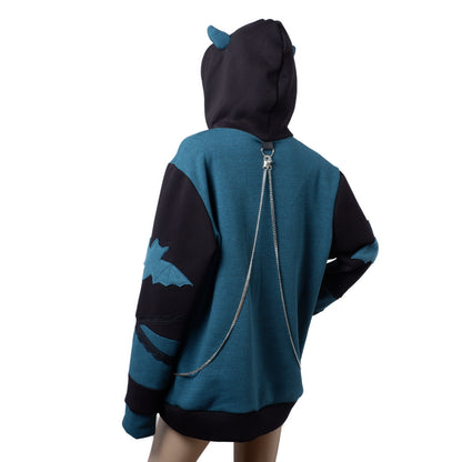 Demon Hoodie - Turquoise - Größe XL