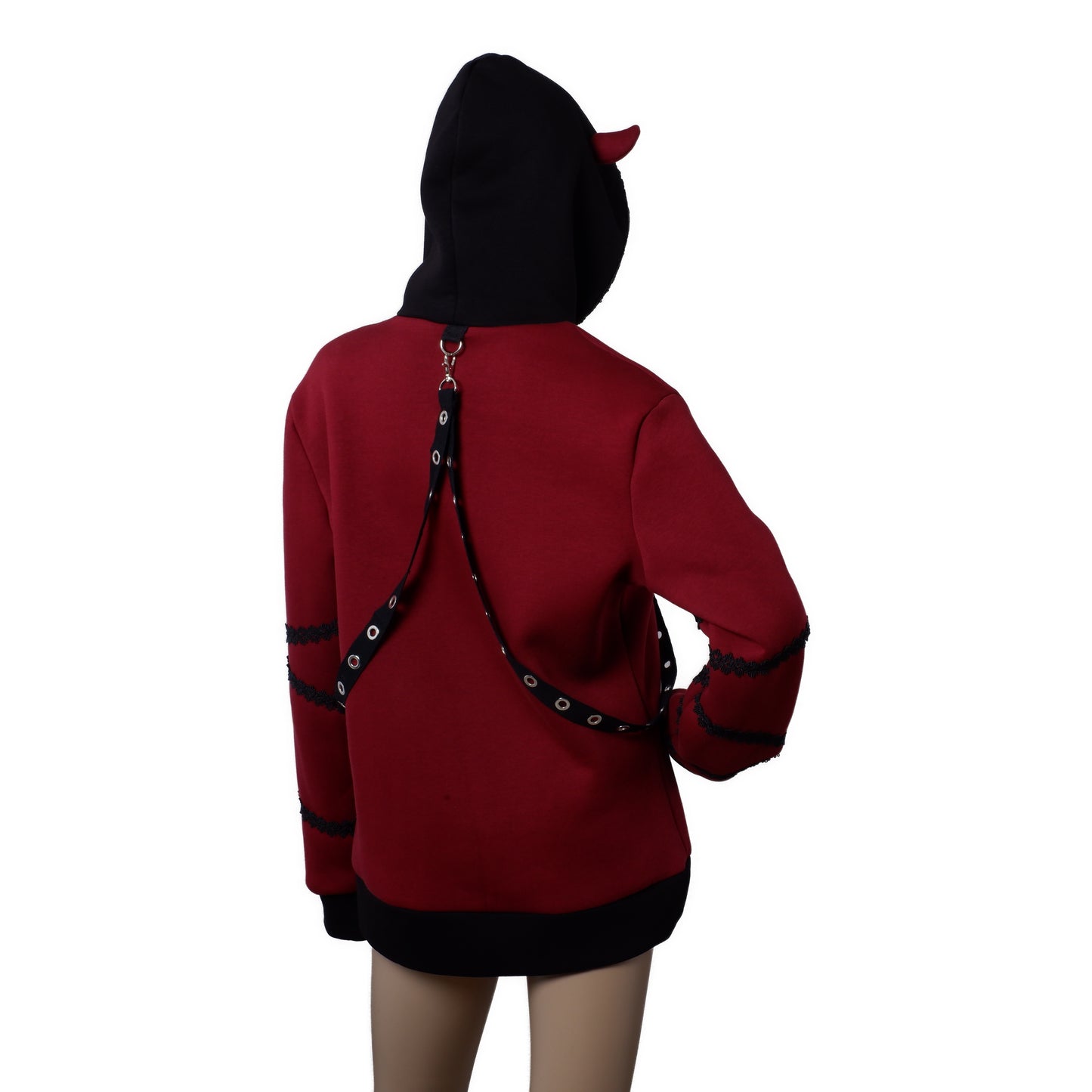 Demon Hoodie  - Ruby -  Größe S bis 5 XL  Produktion auf Bestellung