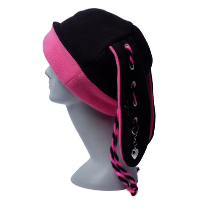 Bunny Beanie - Schwarz Pink