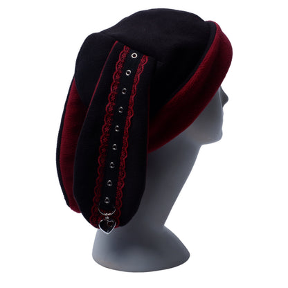 Bunny Beanie - Schwarz Bordeaux