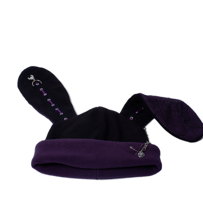 Bunny Beanie - Schwarz Lila