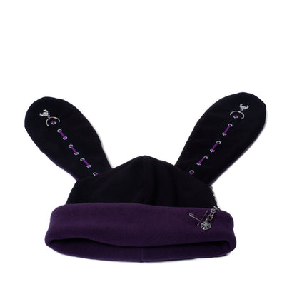 Bunny Beanie - Schwarz Lila