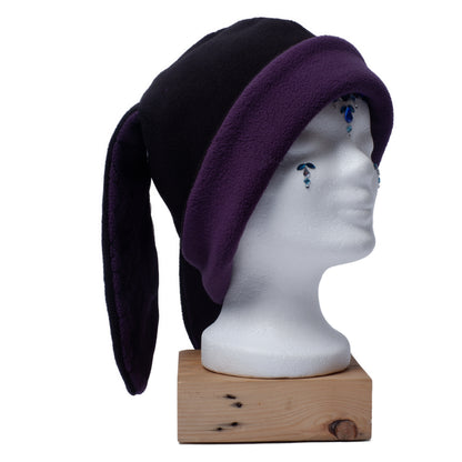 Bunny Beanie - Schwarz Lila