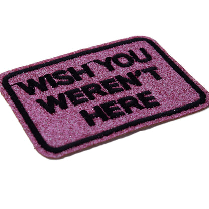 Aufbügler/Patch mit Glitzer "Wish you weren´t here"