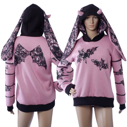 Hoodie - Winged Demon Bunny - Größe S