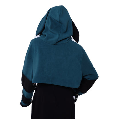 Kapuzenshrug -Gr. L - mit Hasenohren -- Crop Hoodie mit Ohr